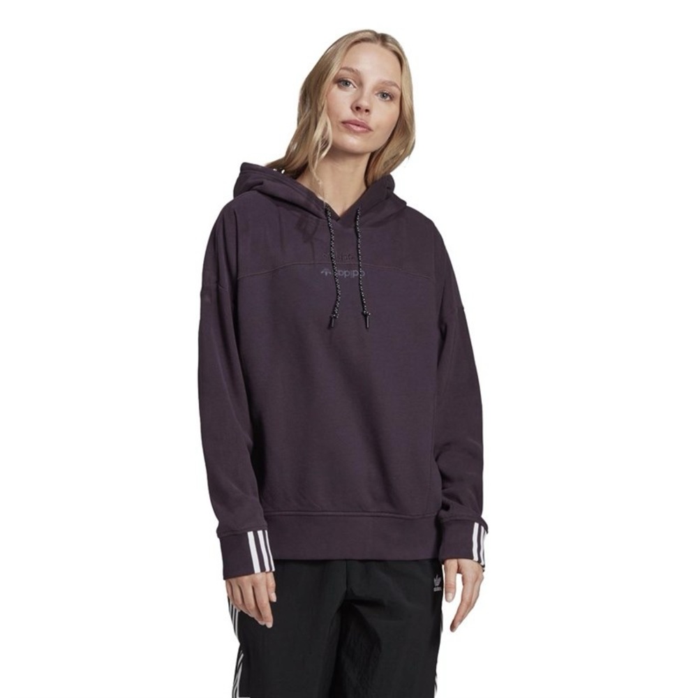 Women’s Adidas Originals Logo Quarter-Zip Fleece in Purple